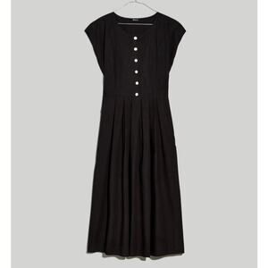 Madewell-Poplin Button-Front Midi Dress Size XXS